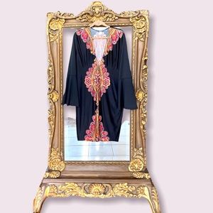 Venus print dress bell sleeves- stretch size XL